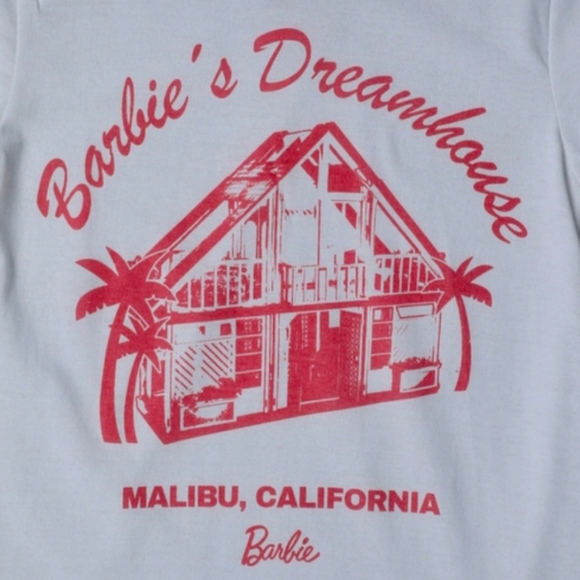 BARBIE'S MALIBU, CALIFORNIA DREAMHOUSE Short sleeve Medium white with pink print - Picture 2 of 2